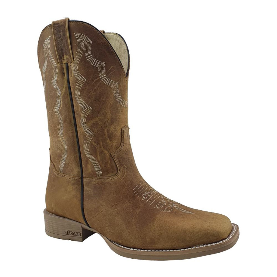 Bota Masculina Western Bico Quadrado Crazy Whisky Jácomo 7585